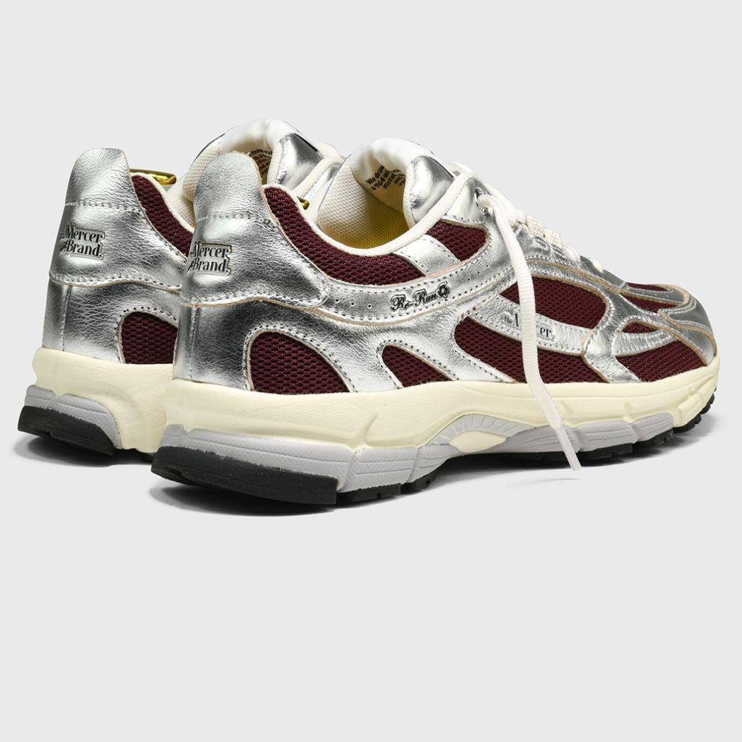 The Mercer Brand The Re-Run Pine Metallic Sneaker Zilver/Bordeaux