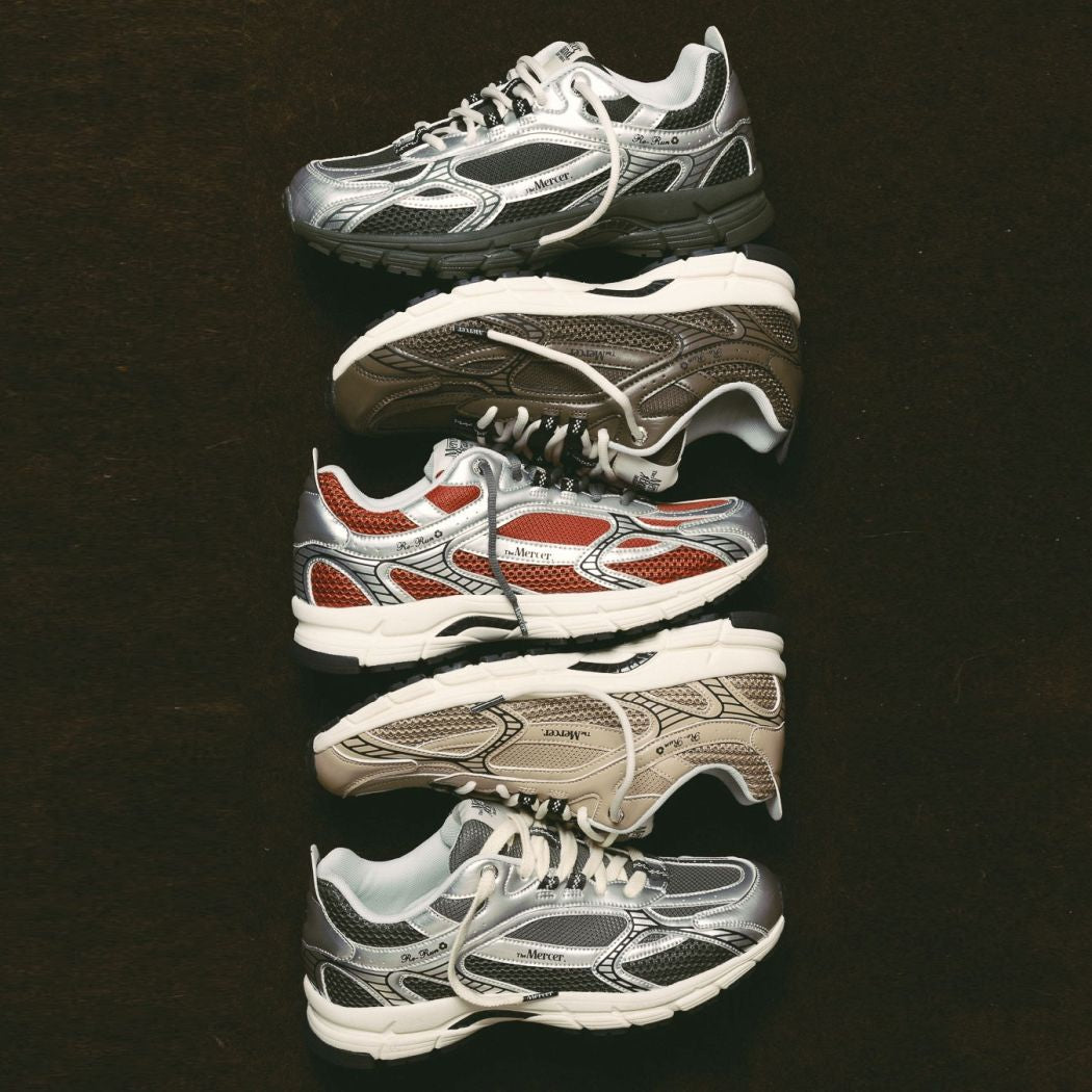 The Mercer Brand The Re-Run Scratched Sneaker Oranje/Zilver