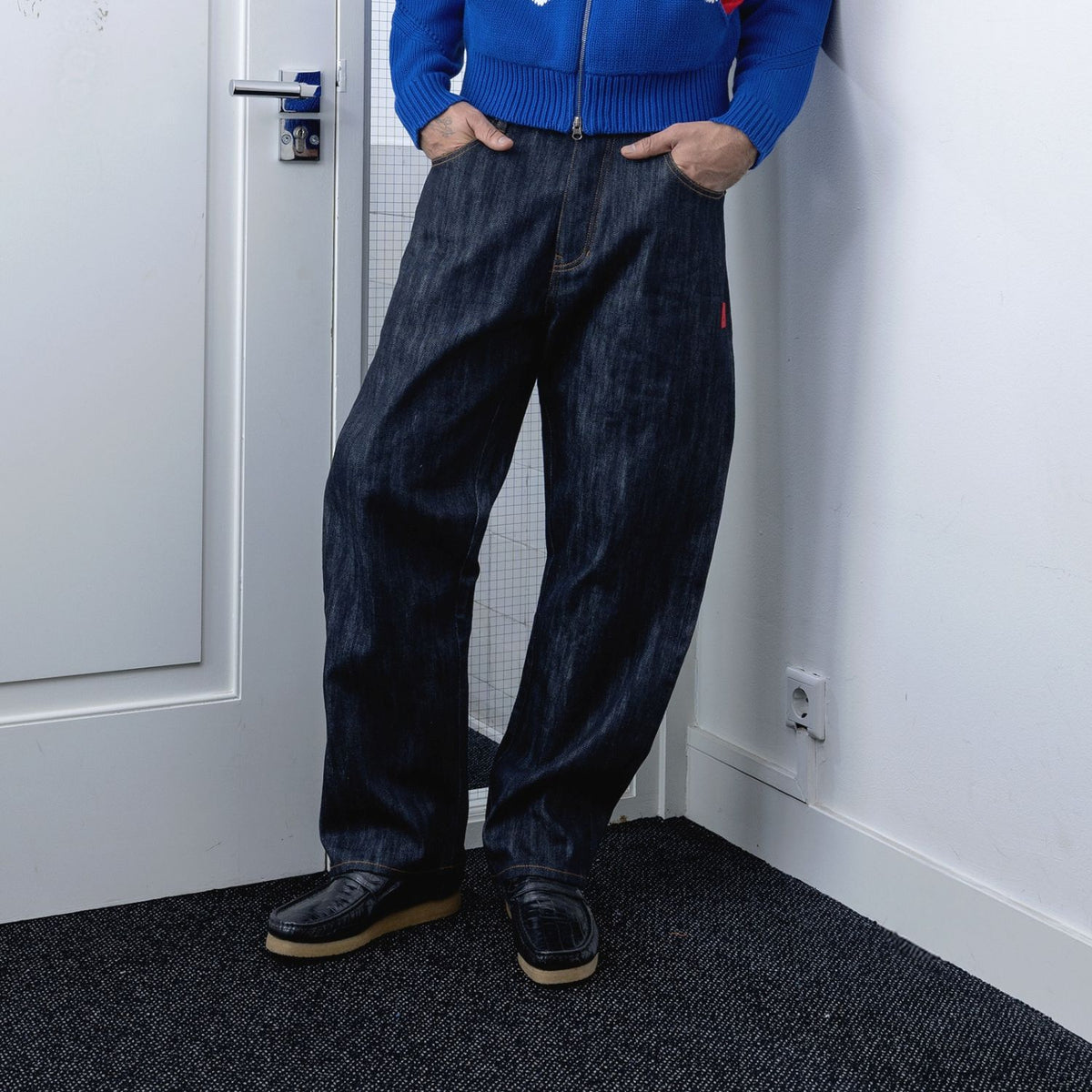 The New Originals 9-Dots Relaxed Slub Jeans Donker Blauw
