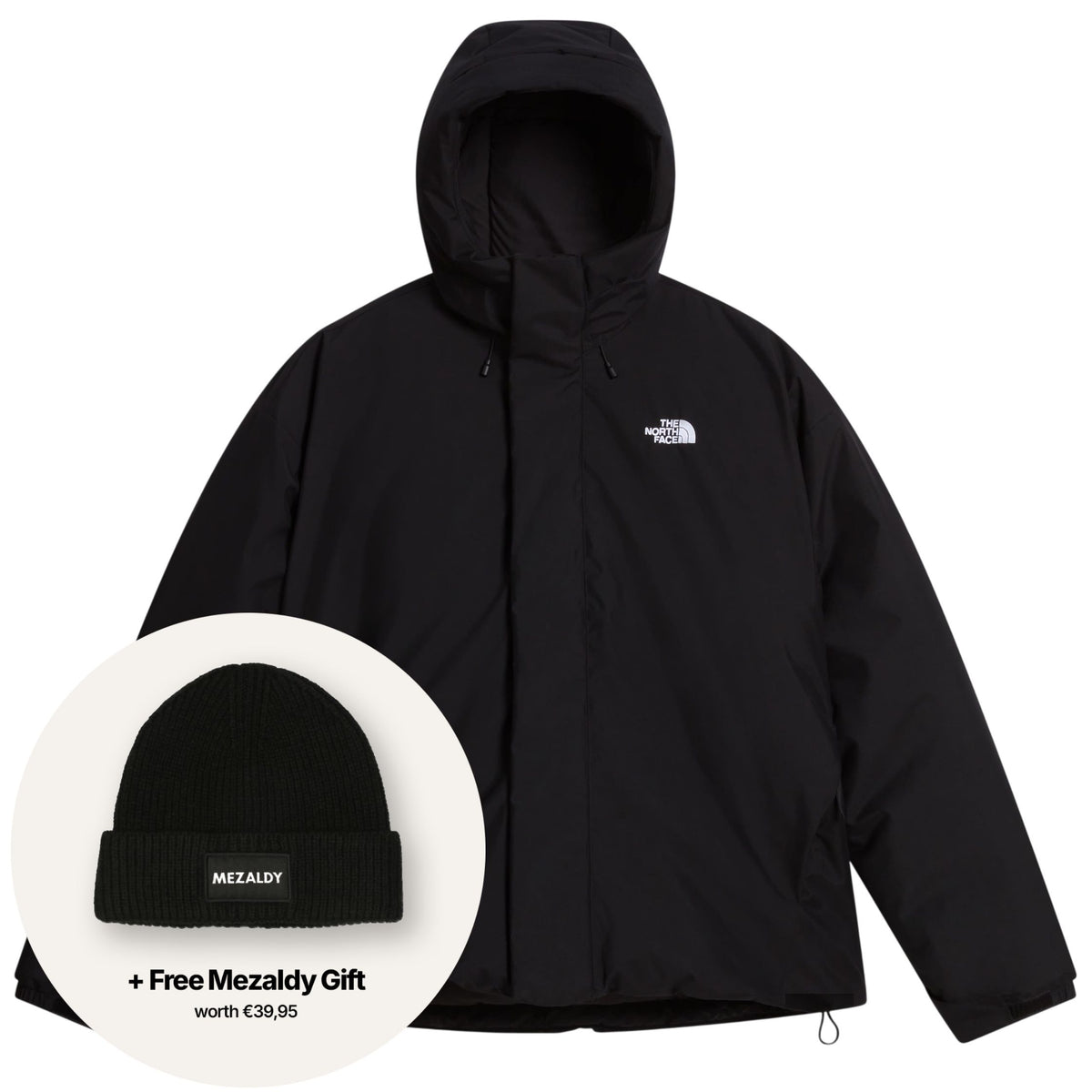 The North Face Oversized Puffer Zwart