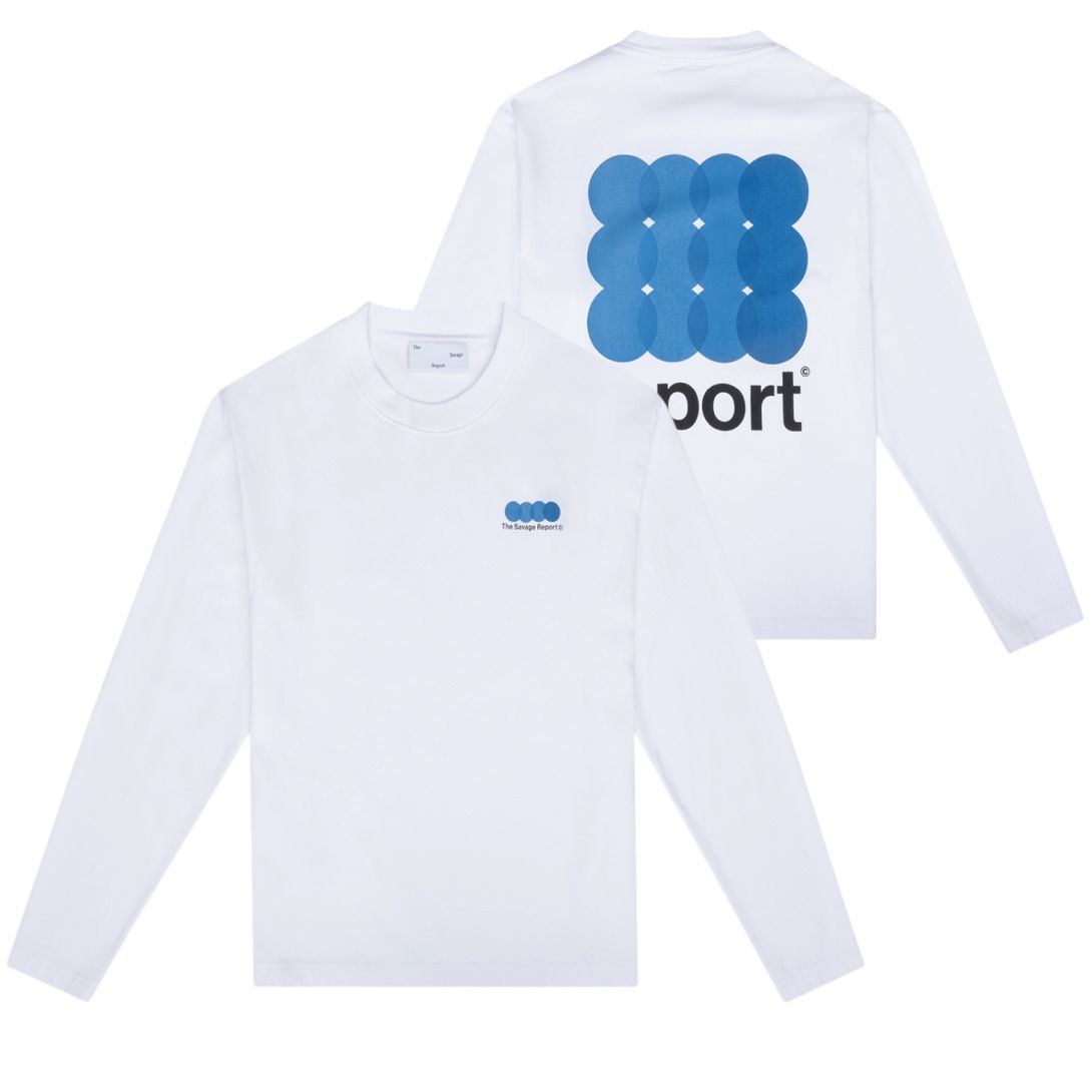 The Savage Report 12 Dots Longsleeve T-shirt Wit/Blauw