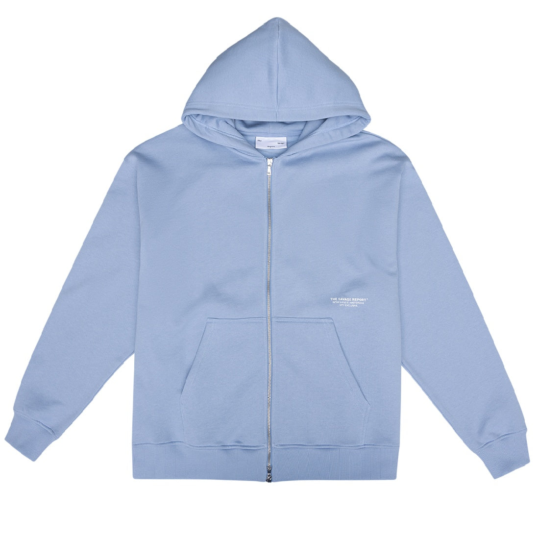 The Savage Report Zip Up Vest Licht Blauw