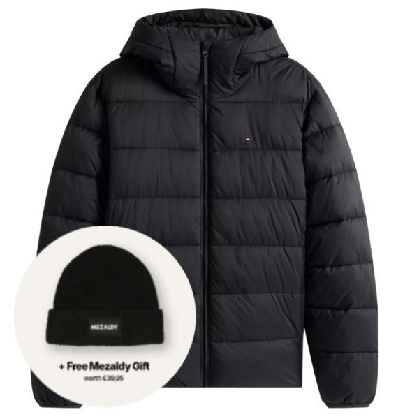 Tommy Hilfiger Mid Weight Puffer Zwart