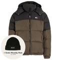 Tommy Jeans Alaska Colorblocked Puffer Donker Groen/Zwart