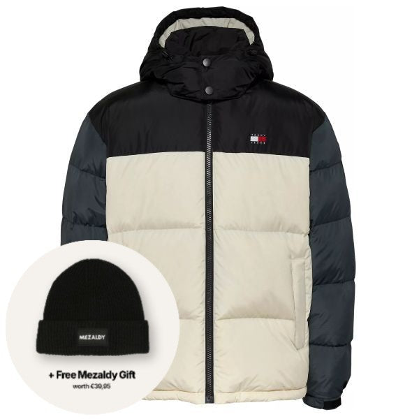 Tommy Jeans Alaska Colorblocked Puffer Off White/Zwart