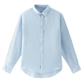 Woolrich Linen Overhemd Licht Blauw