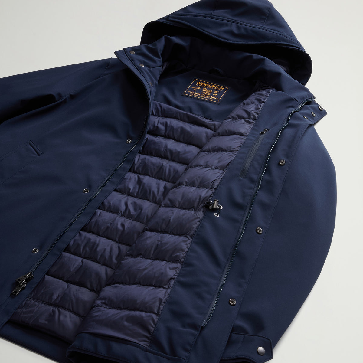 Woolrich Barrow Mac Coat Soft Shell Jas Navy