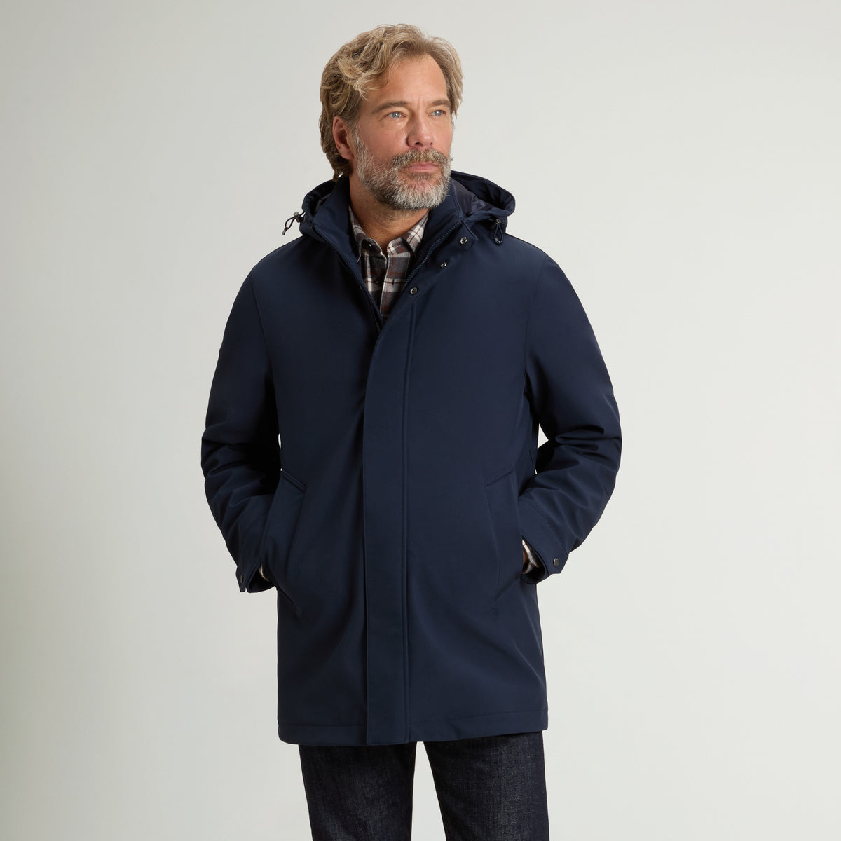 Woolrich Barrow Mac Coat Soft Shell Jas Navy