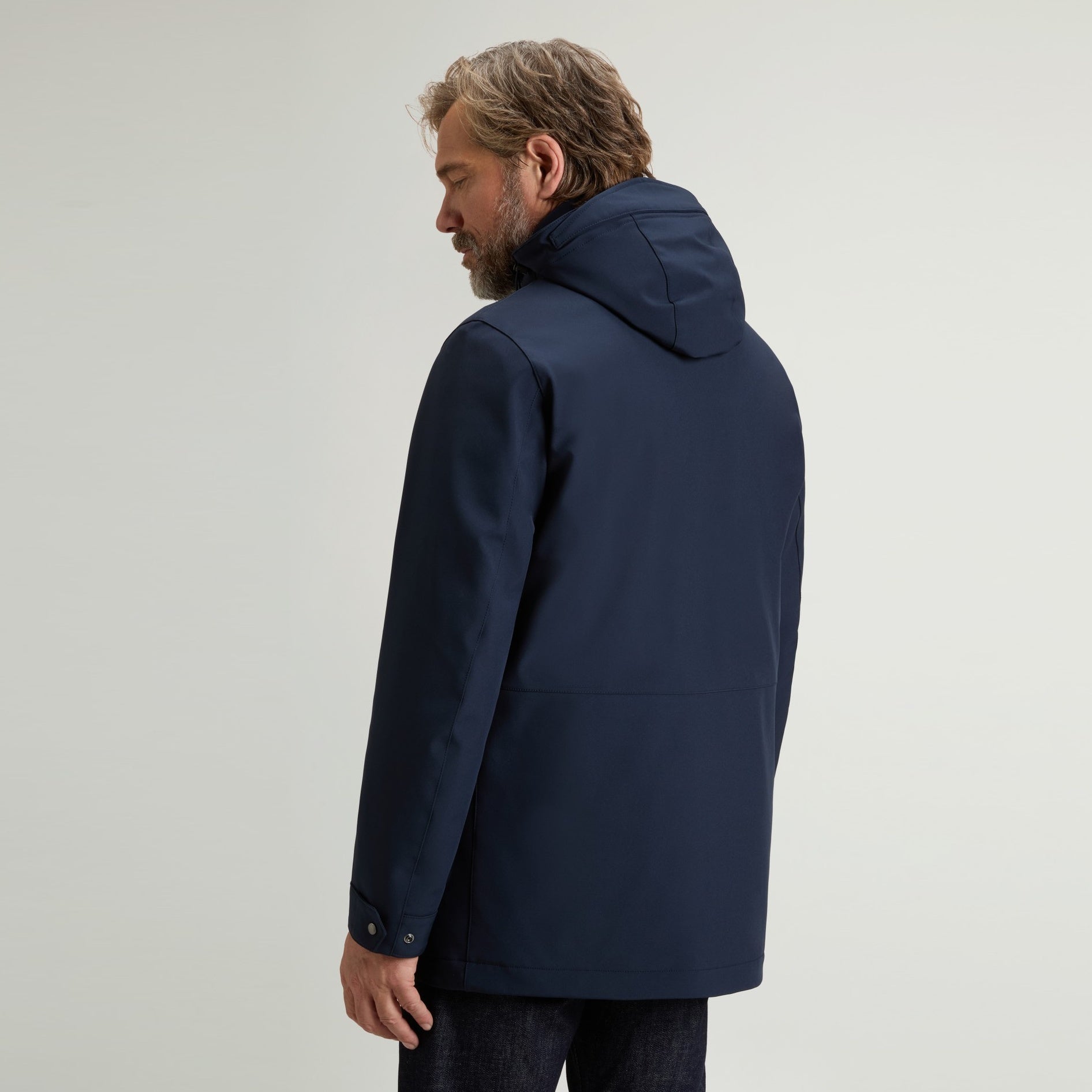 Woolrich Barrow Mac Coat Soft Shell Jas Navy