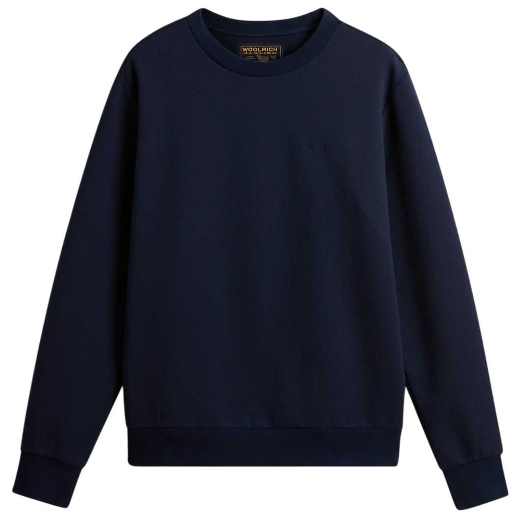 Woolrich Logo Interlock Sweater Navy