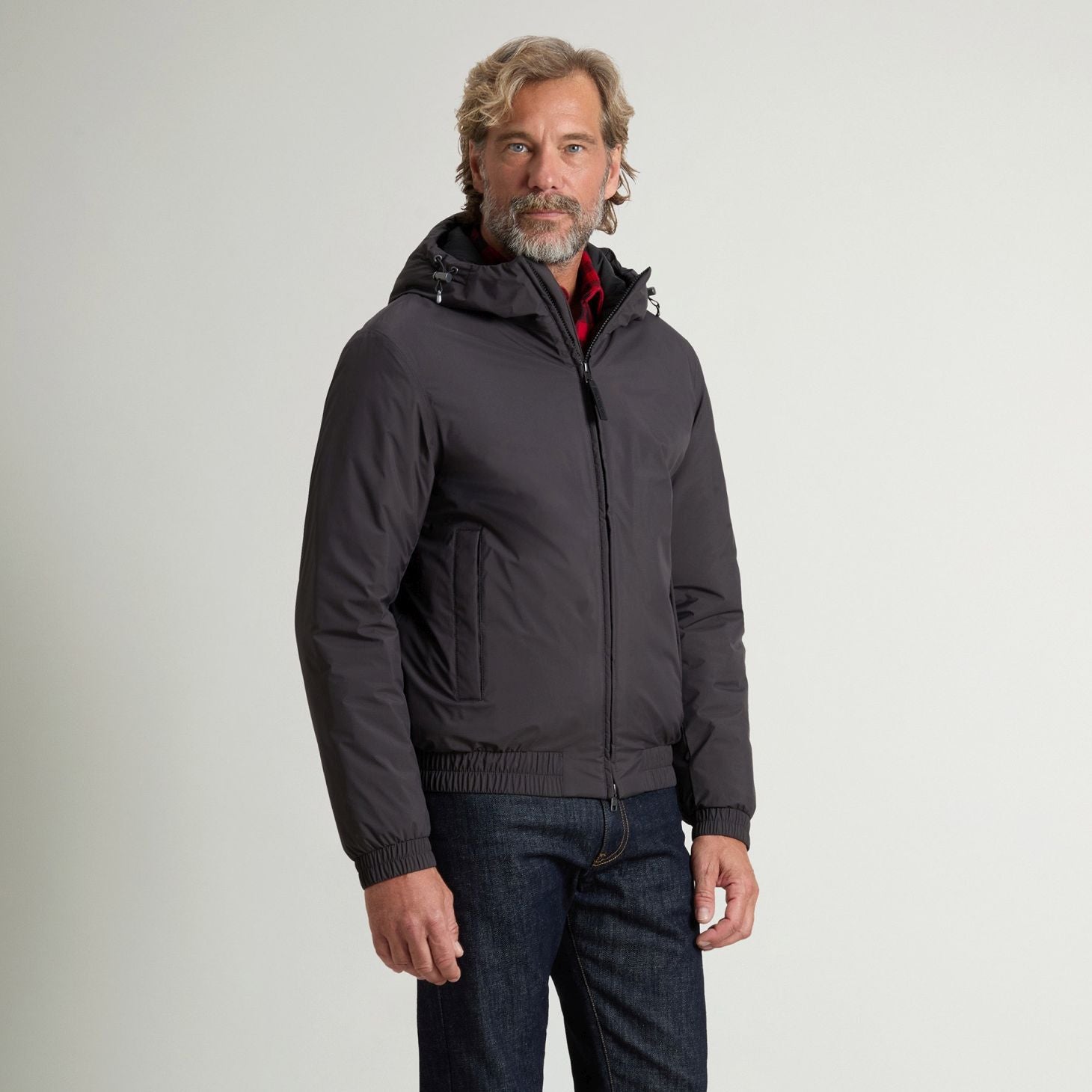 Woolrich Micro Ripstop Hooded Jas Antraciet