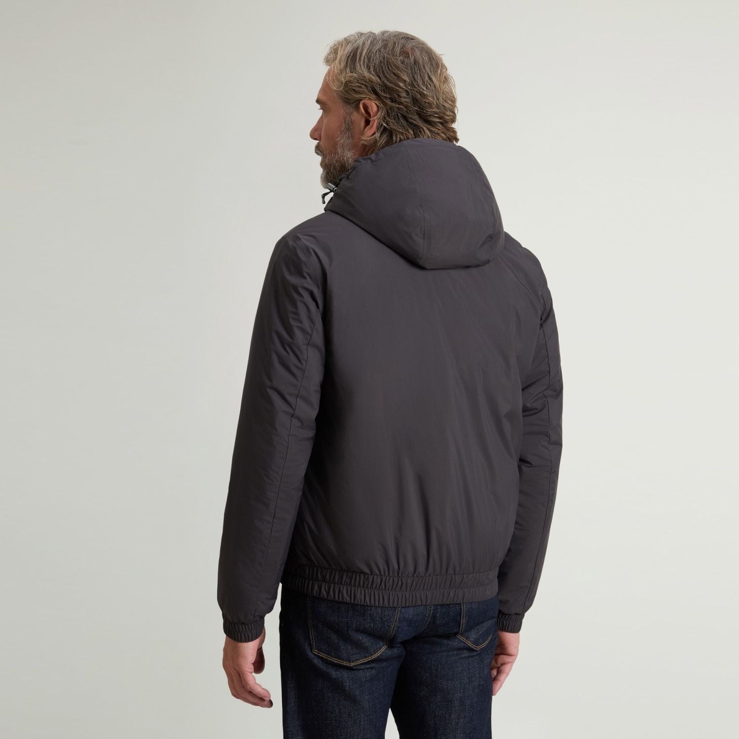 Woolrich Micro Ripstop Hooded Jas Antraciet