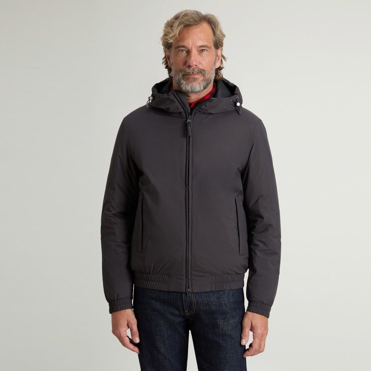 Woolrich Micro Ripstop Hooded Jas Antraciet
