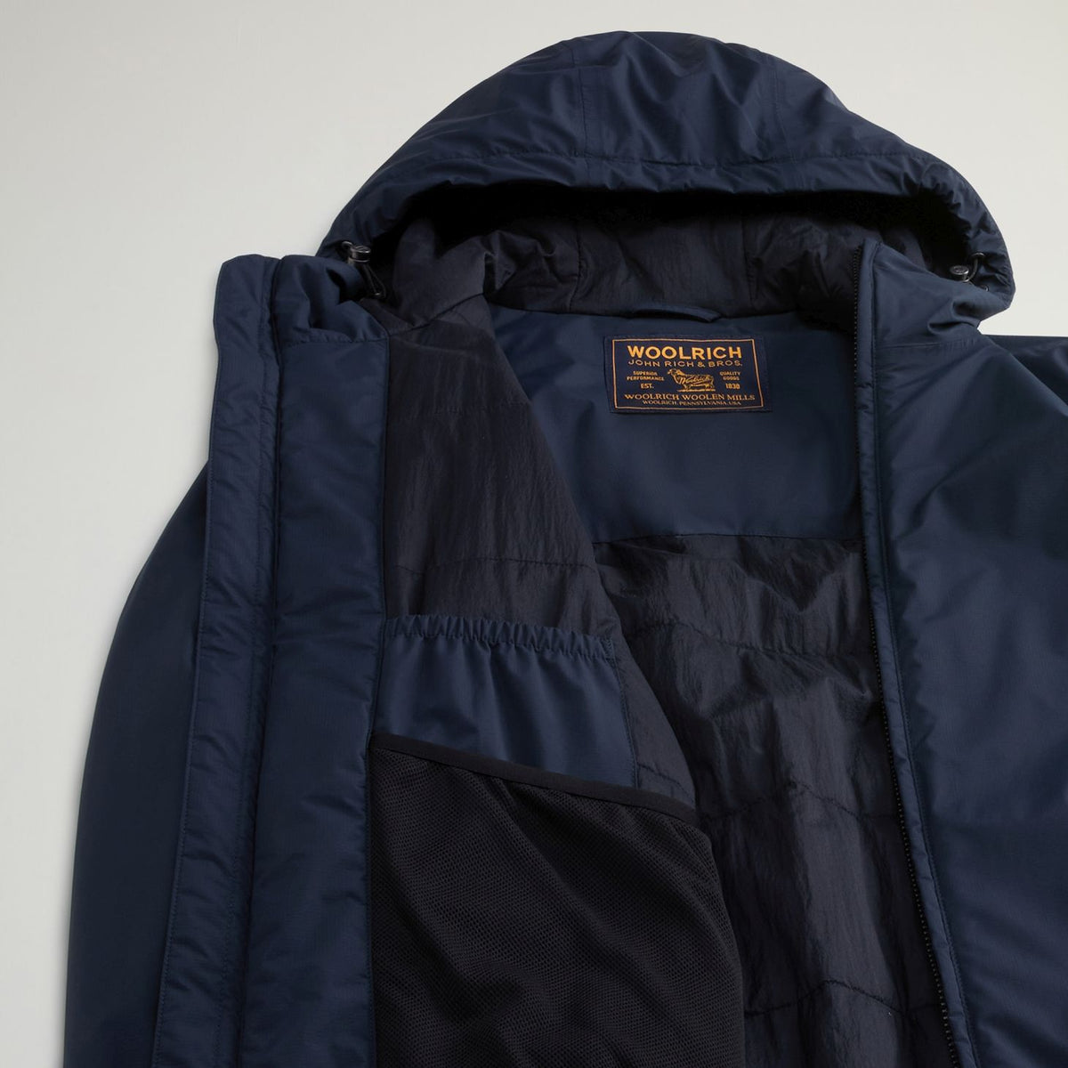Woolrich Micro Ripstop Hooded Jas Navy
