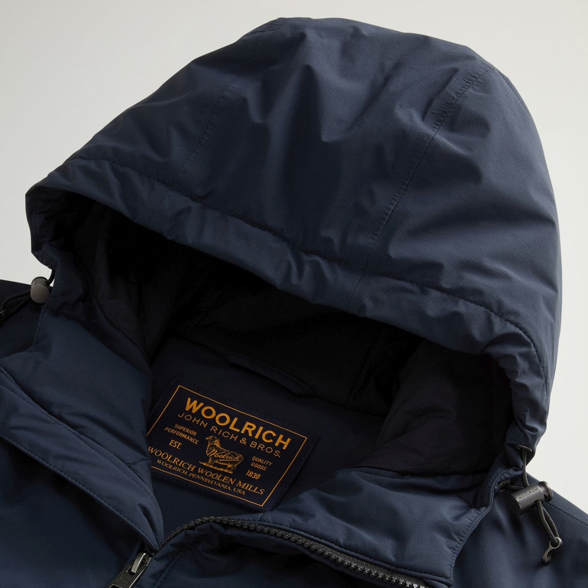 Woolrich Micro Ripstop Hooded Jas Navy