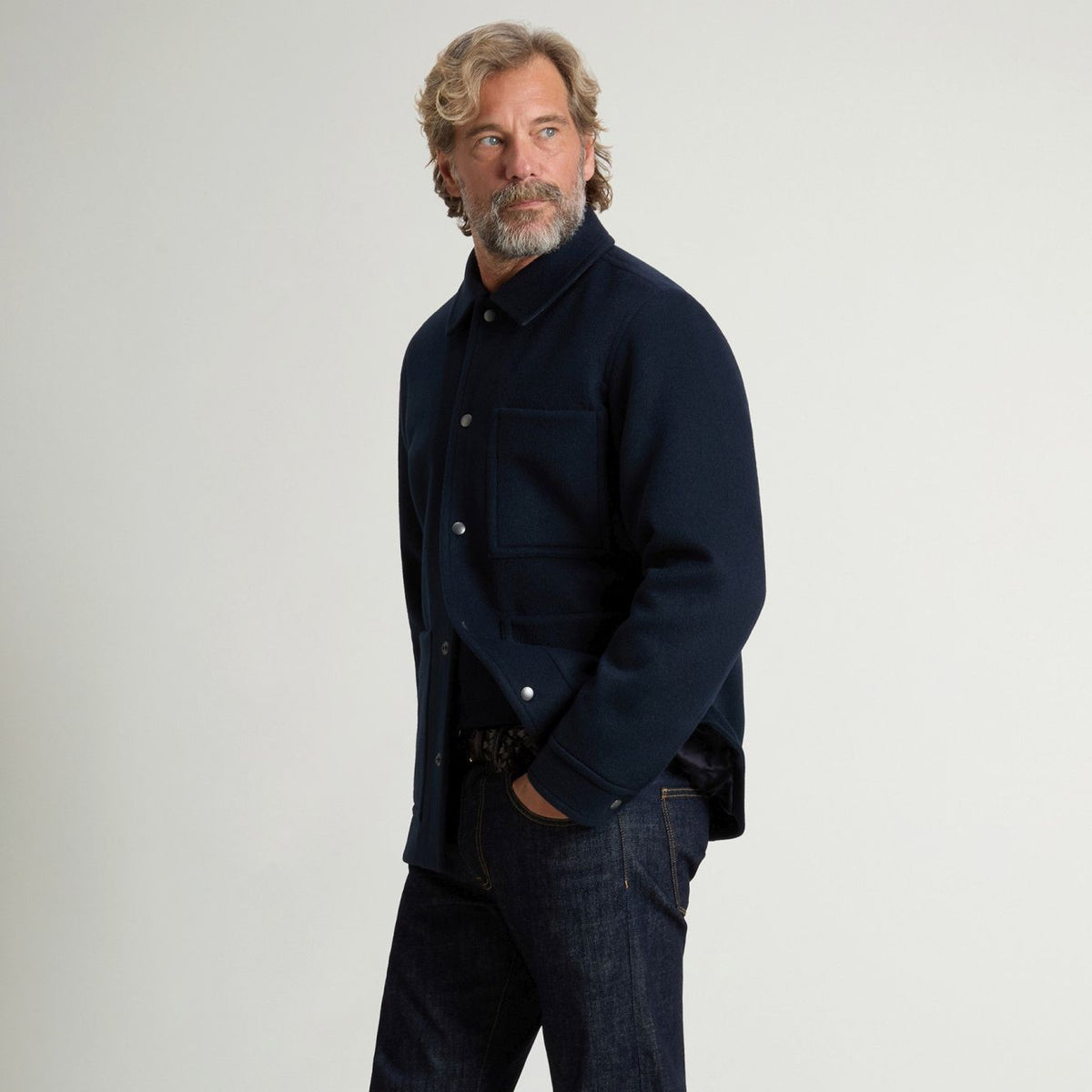 Woolrich Wool Chore Coat Overshirt Navy