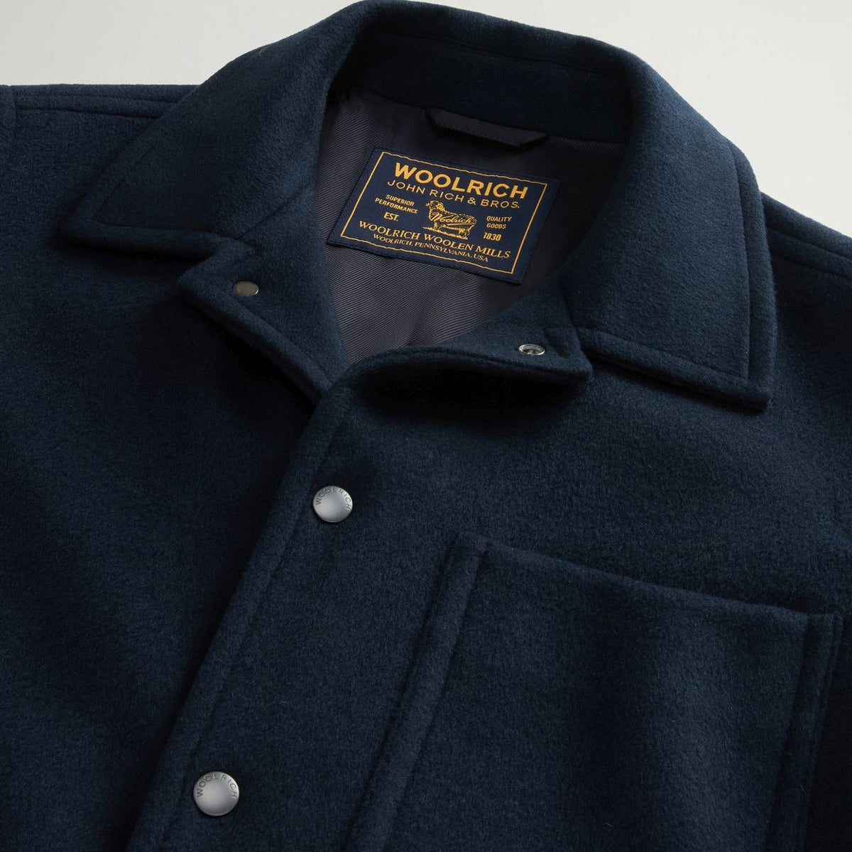 Woolrich Wool Chore Coat Overshirt Navy