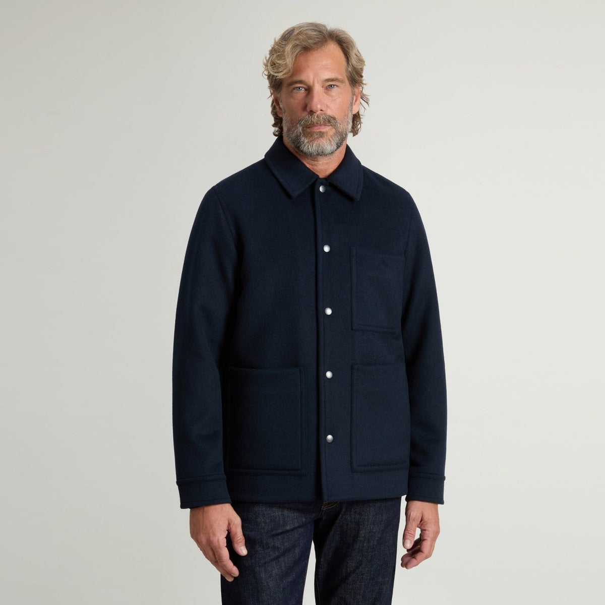 Woolrich Wool Chore Coat Overshirt Navy