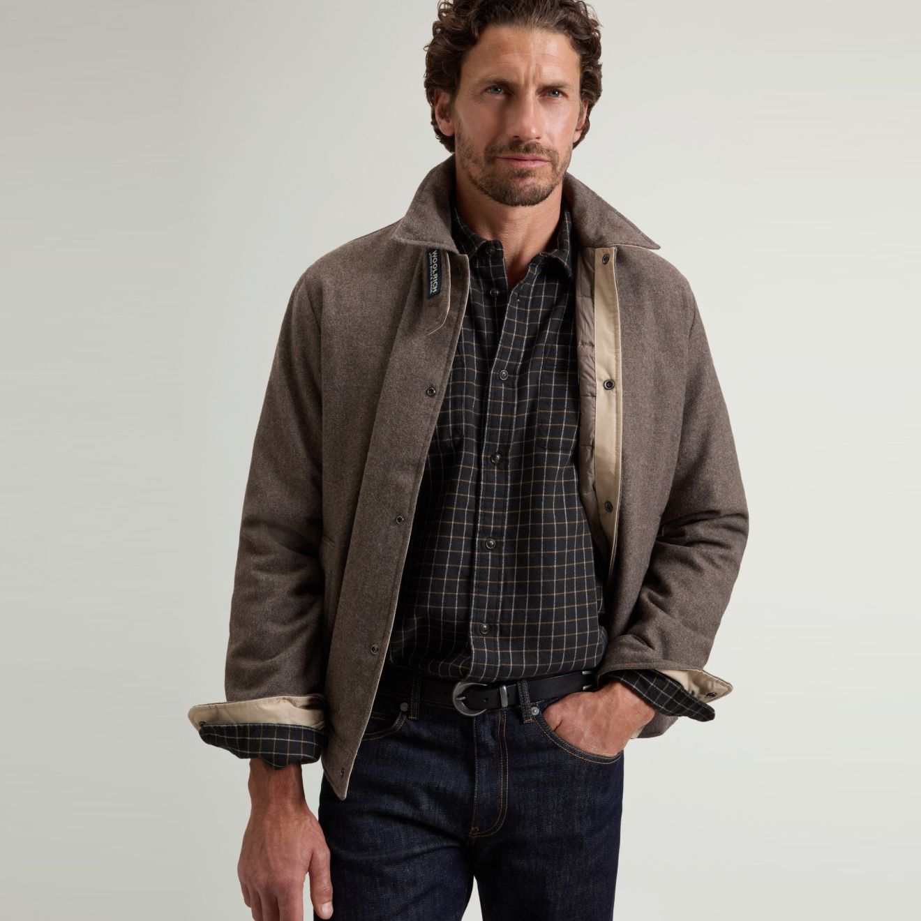 Woolrich Wool Keating Overshirt Bruin