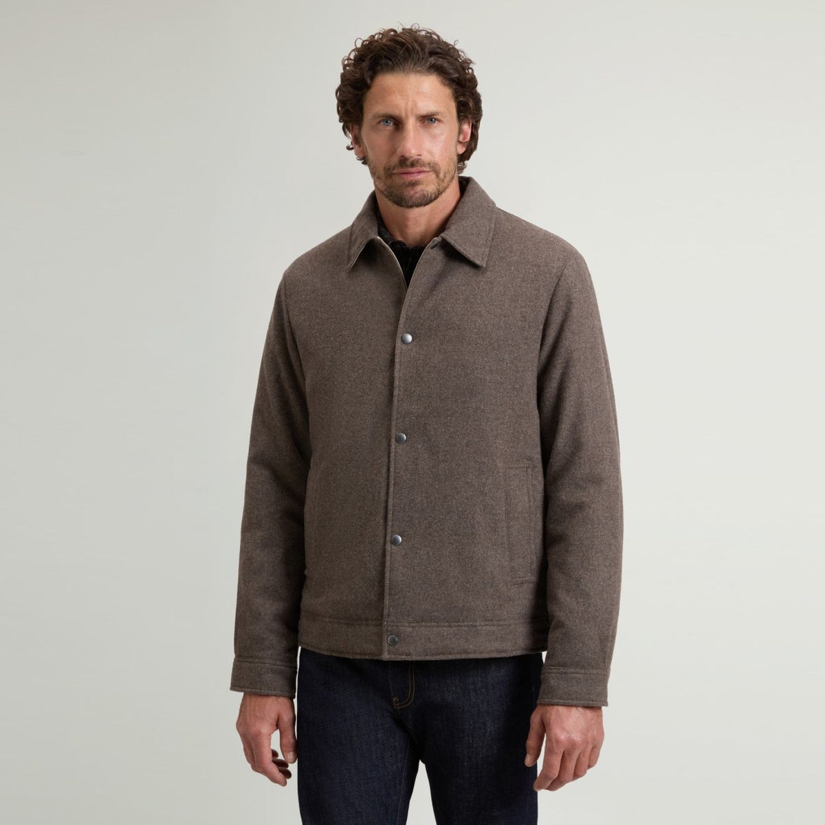 Woolrich Wool Keating Overshirt Bruin